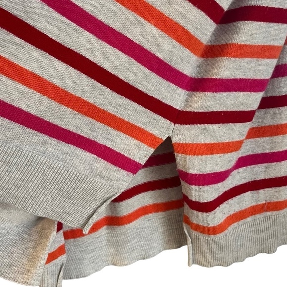 Lane Bryant V-Neck Striped Sweater Gray w/Pink,Red,Orange Stripes Sz 14/16 - Picture 7 of 9